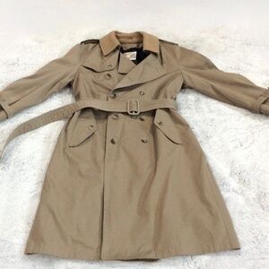 Vtg London Towne Men’s Double Breasted Belted Trench Coat w/Removeable Lining
